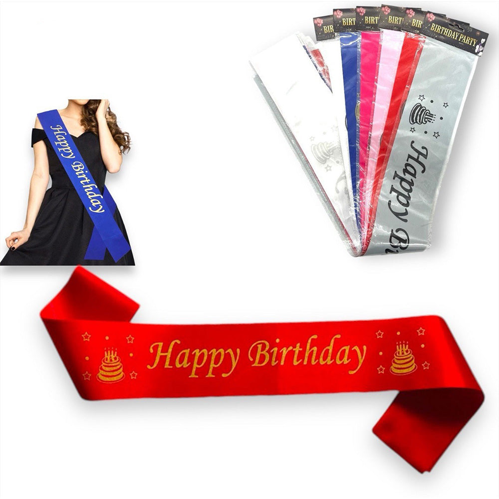 Κορδέλα Party Happy Birthday 80 εκ 6 Χρώματα - 1 Τμχ